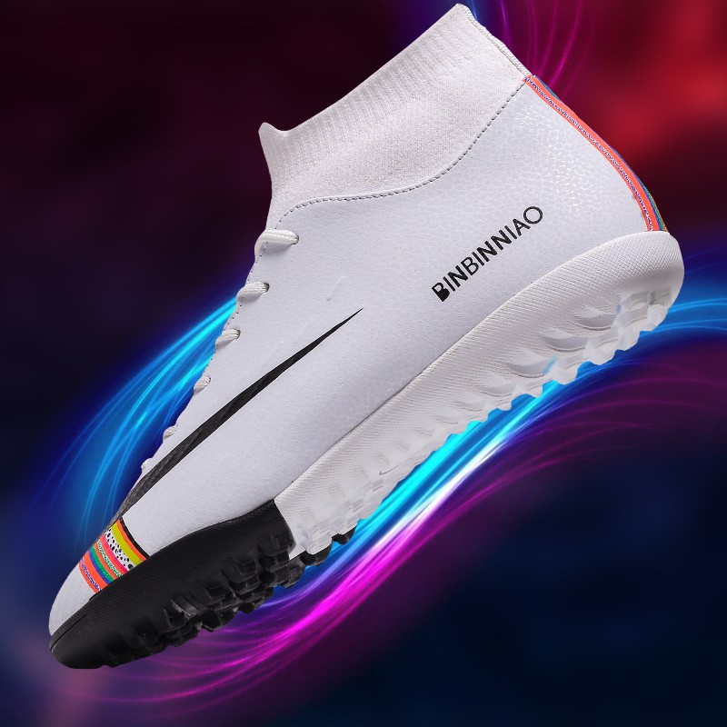 Giày Đá Bóng Cổ Cao Dành Cho Nam Giới Mang Trên Sân Cỏ Nhân Tạo