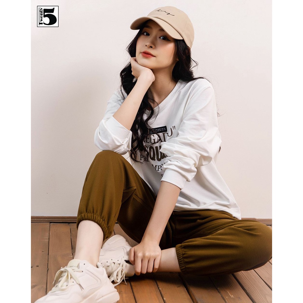 Mũ lưỡi trai unisex chất kaki họa tiết thêu chữ cá tính Twentyfive 4210