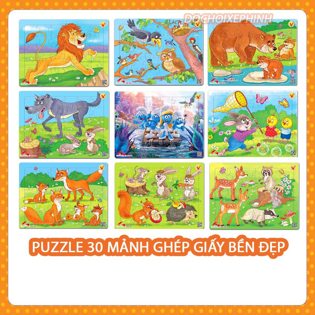 Bộ Tranh Xếp Hình Cho Bé 30 Mảnh A4 jigsaw puzzle/ Đồ Chơi Xếp Hình Cho Bé/ Puzzle/Đồ chơi trí tuệ cho bé từ 3 tuổi