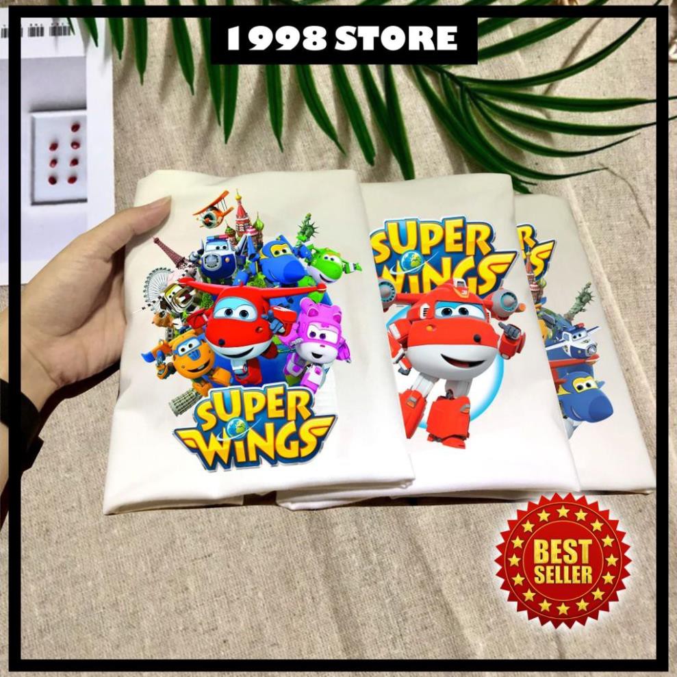 Áo Thun Hoạt Hình Đội Bay Siêu Đẳng Super Wings Cho Bé Trai Bé Gái Siêu Đẹp