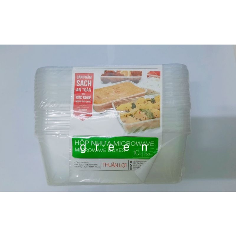 10 Hộp nhựa vuông hộp chữ nhật microwave đựng thực phẩm