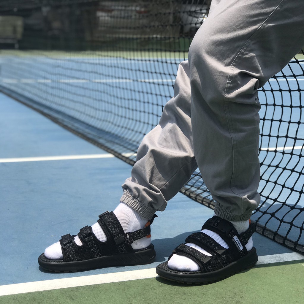 Sandal Nam Letas Phản Quang D1003 Đen Đen