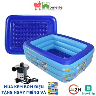 Bể Bơi Phao, Bể Bơi Cho Bé 3 Tầng Hình Chữ Nhật Cho Bé Chơi Tại Nhà Vào Mùa Hè Nóng Bức - Họa tiết Giao Ngẫu nhiên