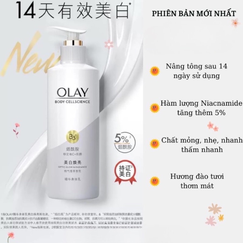 Dưỡng thể Olay dưỡng trắng da Super Bright Whitening 250ml