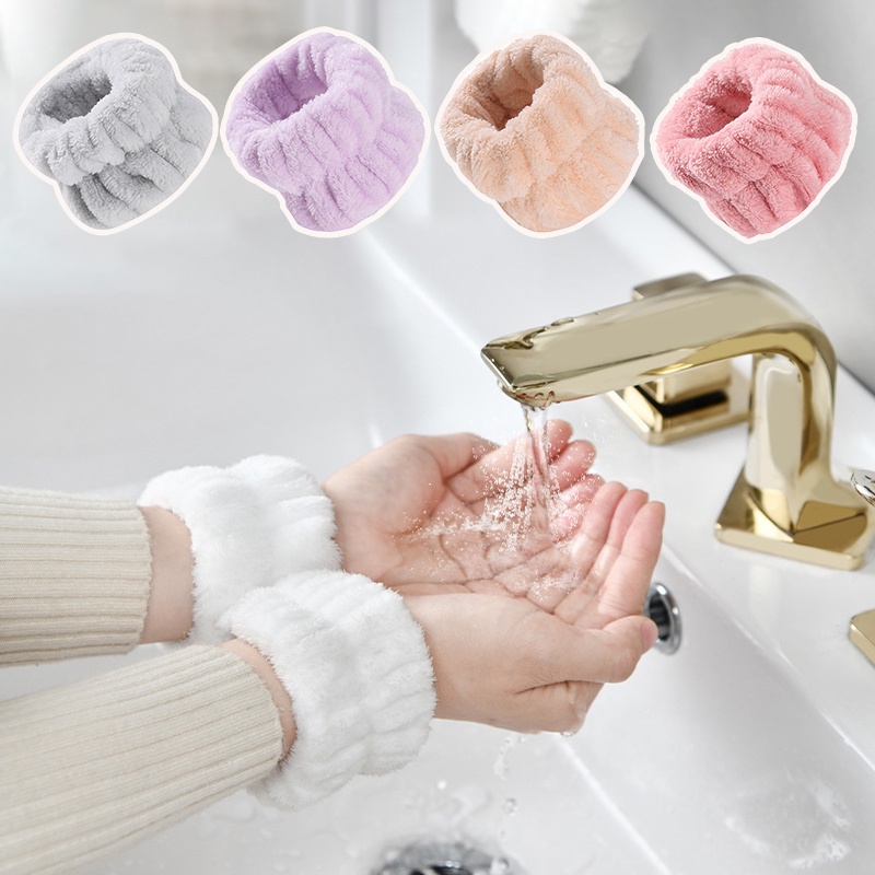 Băng Đô Rửa Mặt / Trang Điểm Bằng Lông Cừu San Hô Mềm Co Giãn