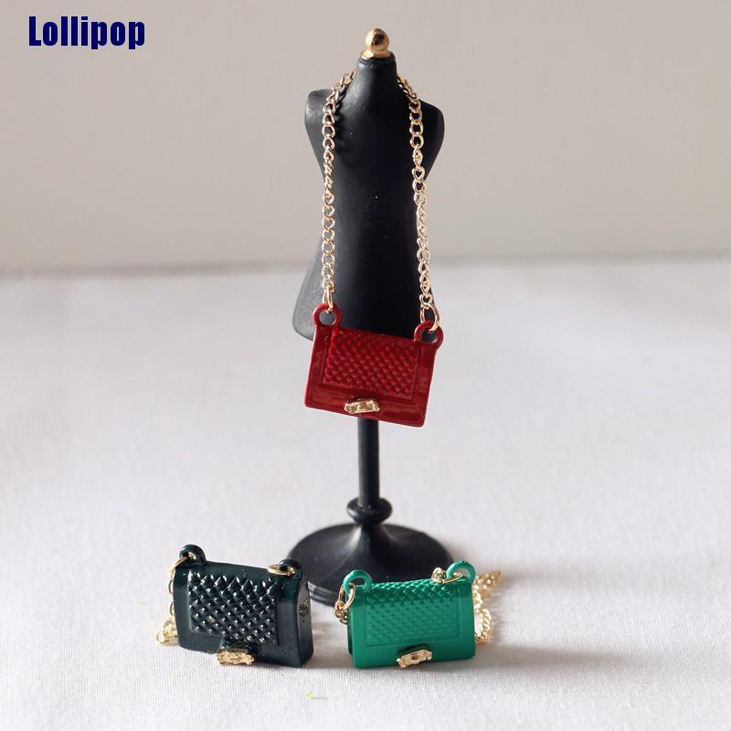 Mô hình túi xách bằng kim loại thời trang trang trí nhà búp bê
