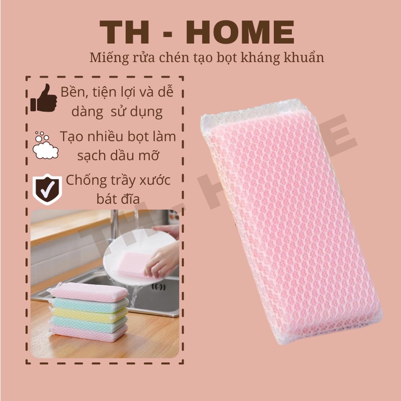 Miếng rửa chén tạo bọt, mút rửa bát đĩa kháng khuẩn