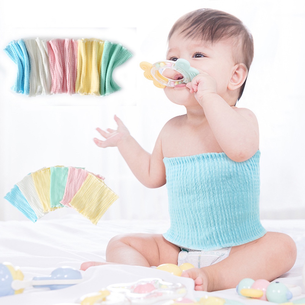 Đai quấn bụng giữ ấm từ cotton co giãn màu sắc ngọt ngào cho bé sơ sinh