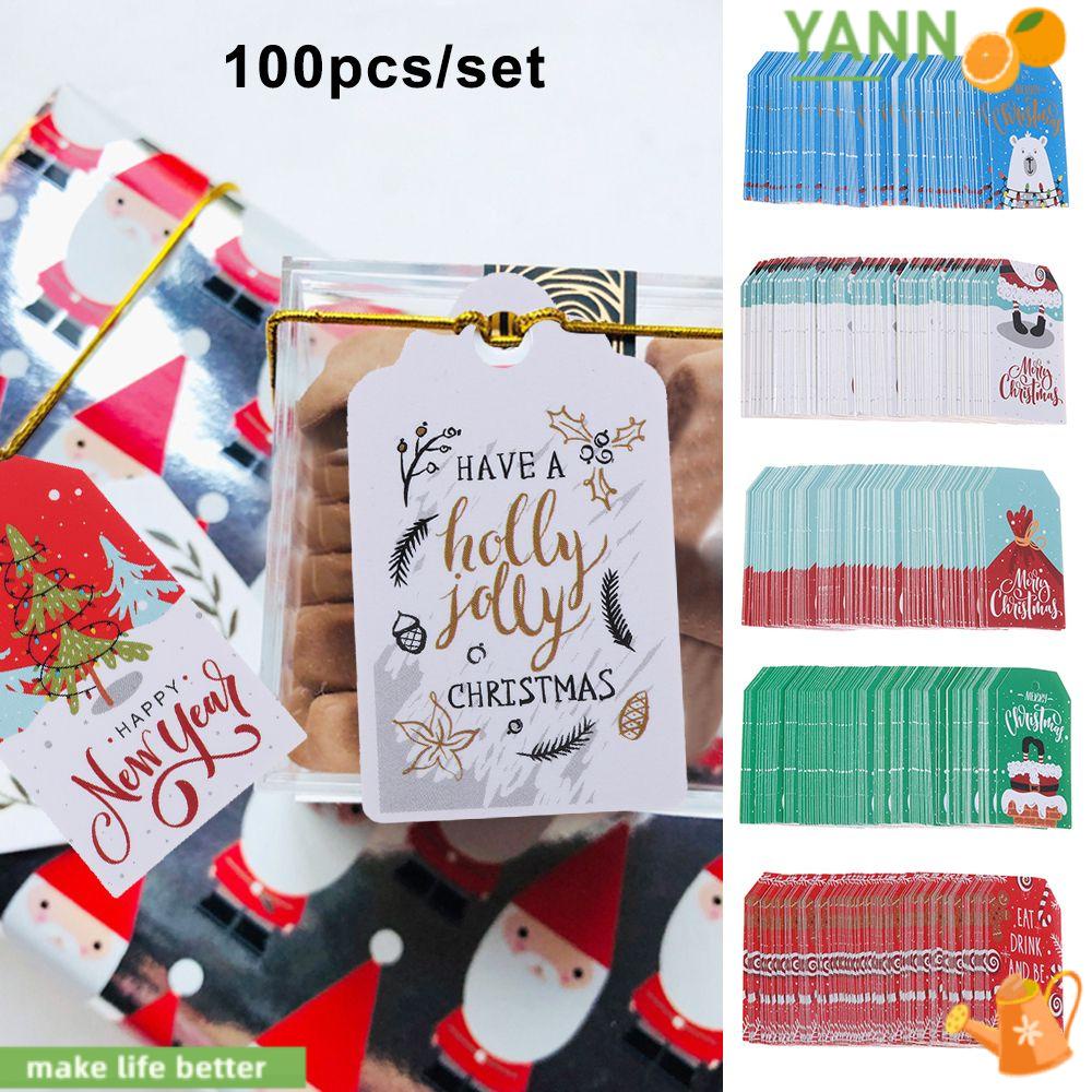 100 Nhãn Giấy Kraft Gói Quà Giáng Sinh DIY