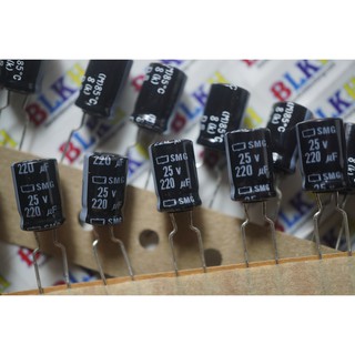 10 Tụ hóa Nhật Bản 25V 220uF 8x11 chính hãng SMG