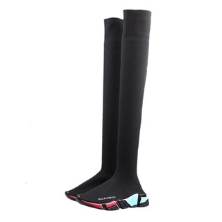 (Order) Giày bốt đùi nữ, boots len đơn giản cá tính