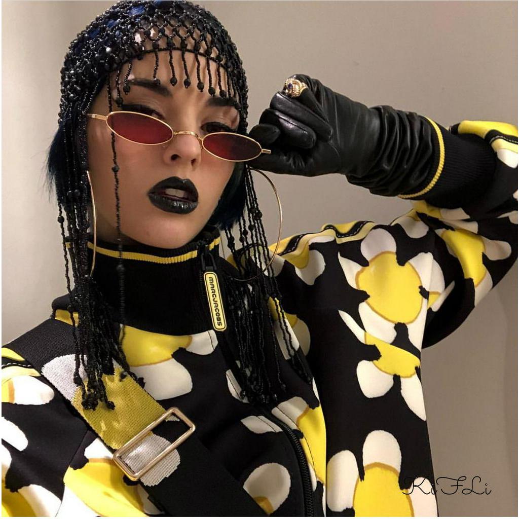 Kính Mát Gọng Kim Loại Hình Bầu Dục Phong Cách Hàn Quốc Cho Nam Và Nữ