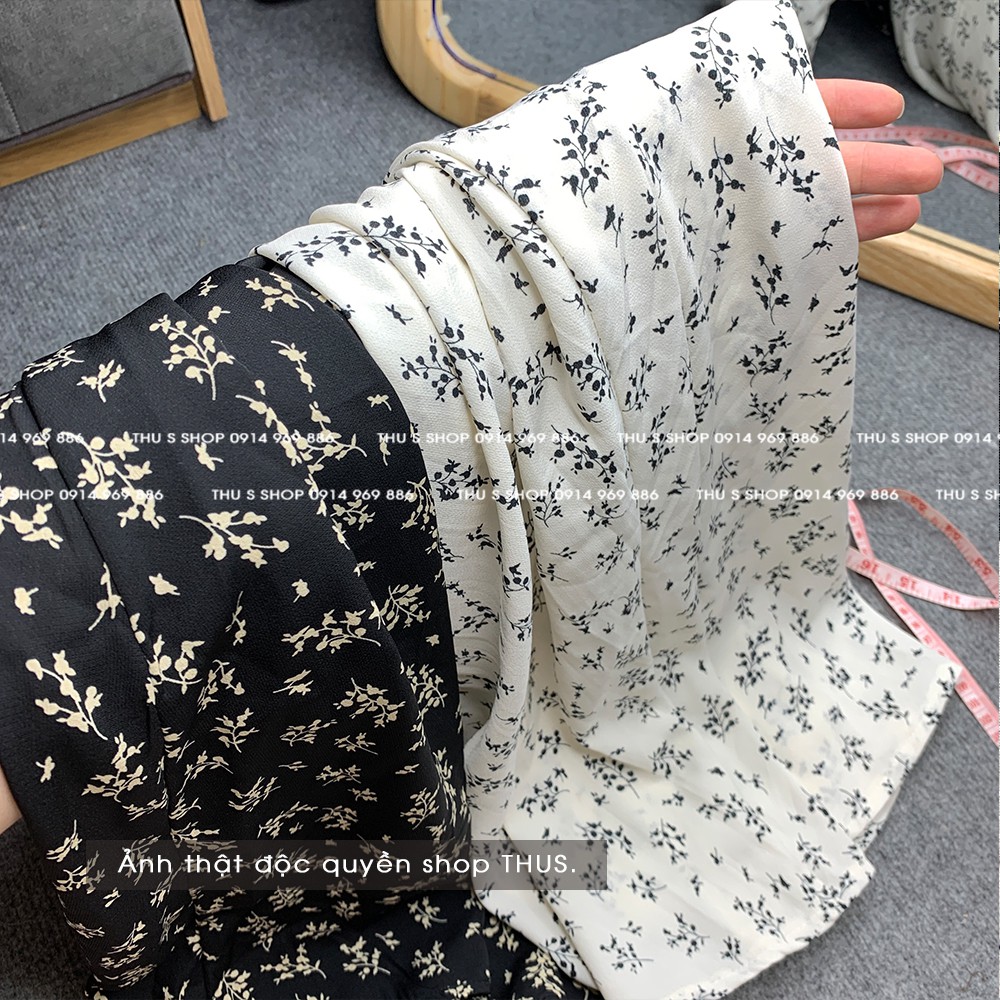 Chân Váy Midi Họa Tiết Hoa Nhí Da Báo kiểu Vintage Dáng Dài Cạp Khoá Sườn Hàng Đẹp THUS591