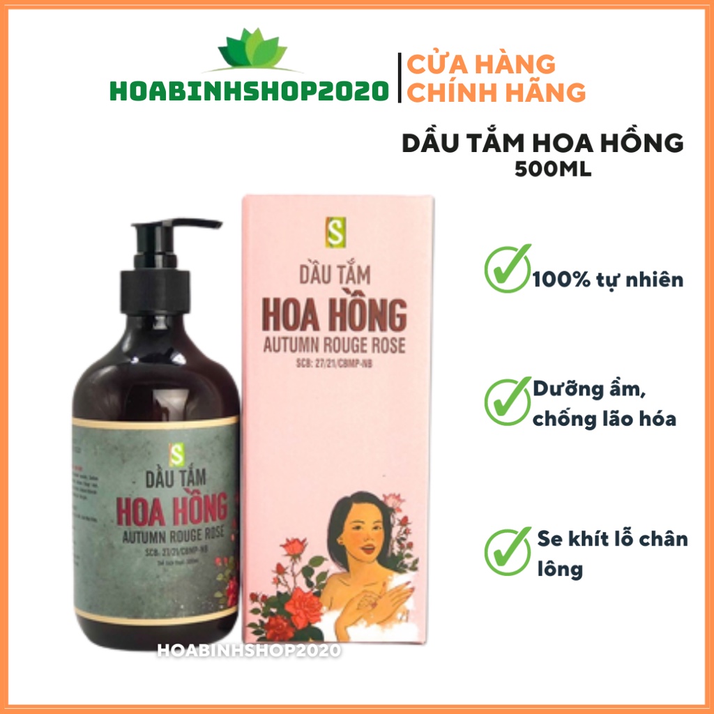 [CHÍNH HÃNG- 500ML] Dầu Tắm Hoa Hồng Sinh Dược- DA ĐẸP MỊN MÀNG THƠM MÁT DỊU DÀNG