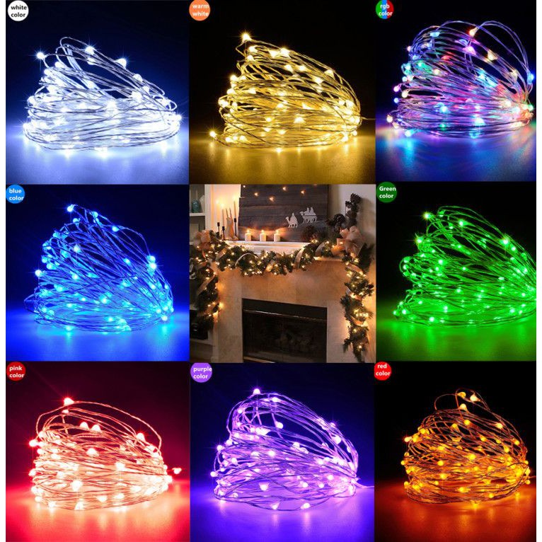 Dây Đèn Led Trang Trí Đom Đóm Fairy Light 5M Đầu Cắm USB Hoặc Pin Tiện Dụng Nhiều Màu Lựa Chọn