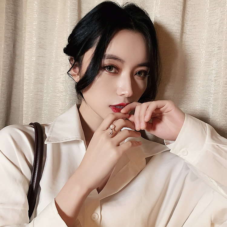 Nhẫn kim loại đính ngọc trai tinh tế sang trọng cho nữ