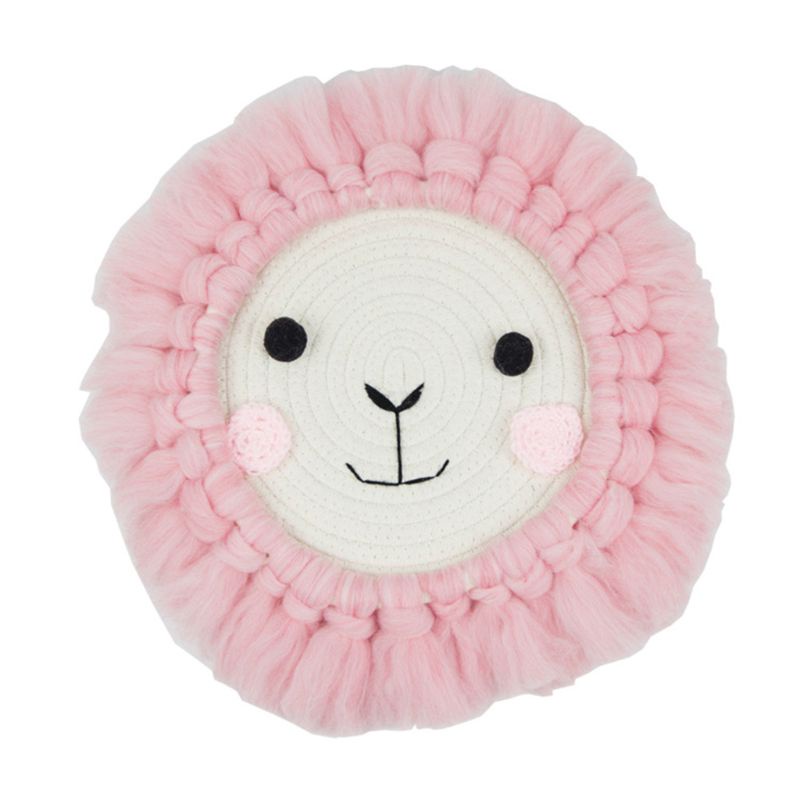 Phụ Kiện Treo Trang Trí Bằng Vải Cotton Đan Thủ Công Hình Đầu Sư Tử / Cừu Cho Phòng Trẻ Em