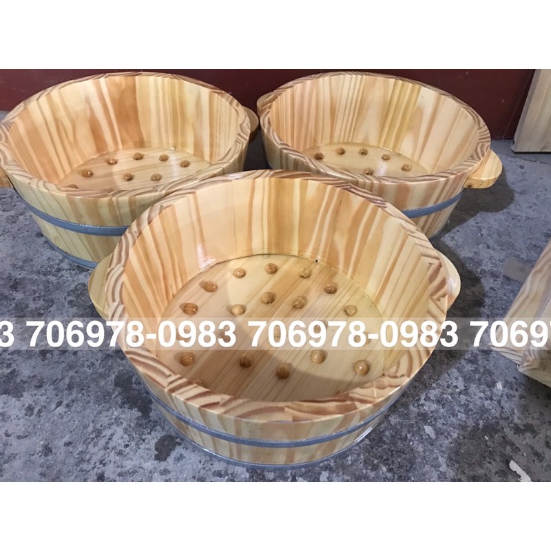 Chậu gỗ ngâm tay chân kết hợp làm nail xả kho