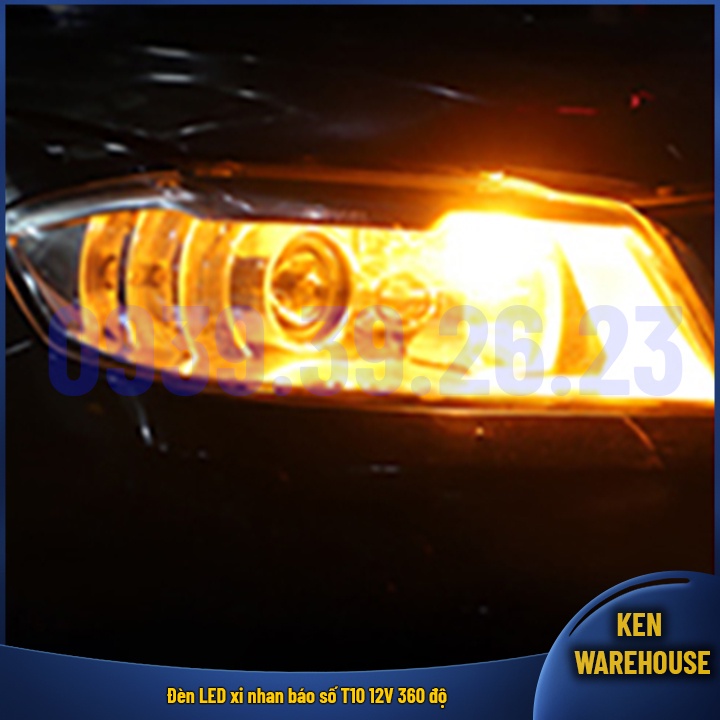 Đèn LED xi nhan T10 12V báo số, Demi, xi nhan xe máy ôtô chân chuẩn T10 360 độ Sáng Bền - Giá 1 Bóng - KEN warehouse