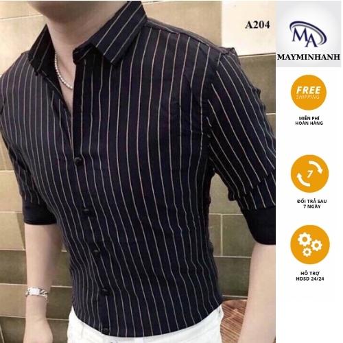 Áo sơ mi nam kẻ sọc dài tay, Áo Kẻ cao cấp hàn quốc không nhăn