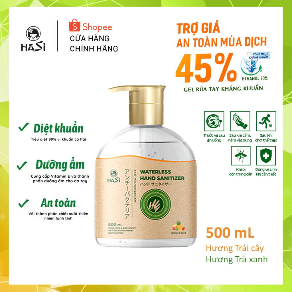 [RẺ VÔ ĐỊCH] GEL RỬA TAY KHÔ KHÁNG KHUẨN HASI KOKESHI 500ML (CÓ VÒI NHẤN) | BigBuy360 - bigbuy360.vn
