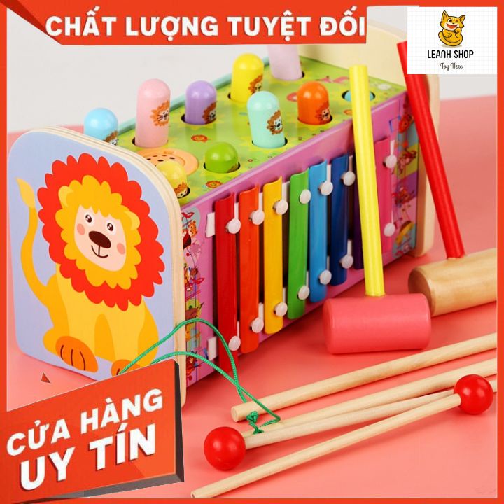 Đập chuột kết hợp đàn đa năng bằng gỗ cao cấp cho bé - đồ chơi trí tuệ