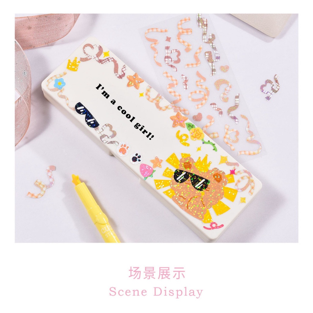 Sticker ruy băng trang trí, hình dán trang trí hình ruy băng trang trí ảnh, thiệp chúc mừng, quà tặng, sổ tay