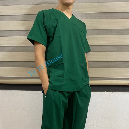 Bộ Scrubs Bác Sĩ, Blouse cổ tim nhiều màu, đồng phục điều dưỡng, spa, thẩm mỹ viện, dược sĩ hàng cao cấp {Ảnh Tự Chụp}
