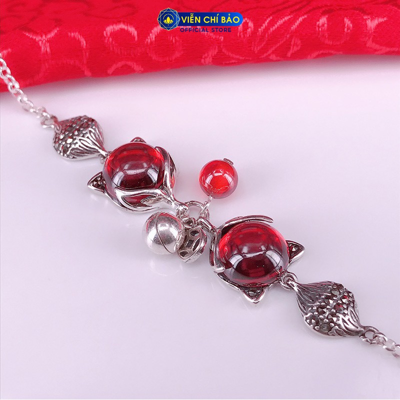 Lắc tay bạc nữ họa tiết hồ ly đôi new chất liệu bạc Thái 925 thời trang phụ kiện trang sức nữ Viễn Chí Bảo L000011x