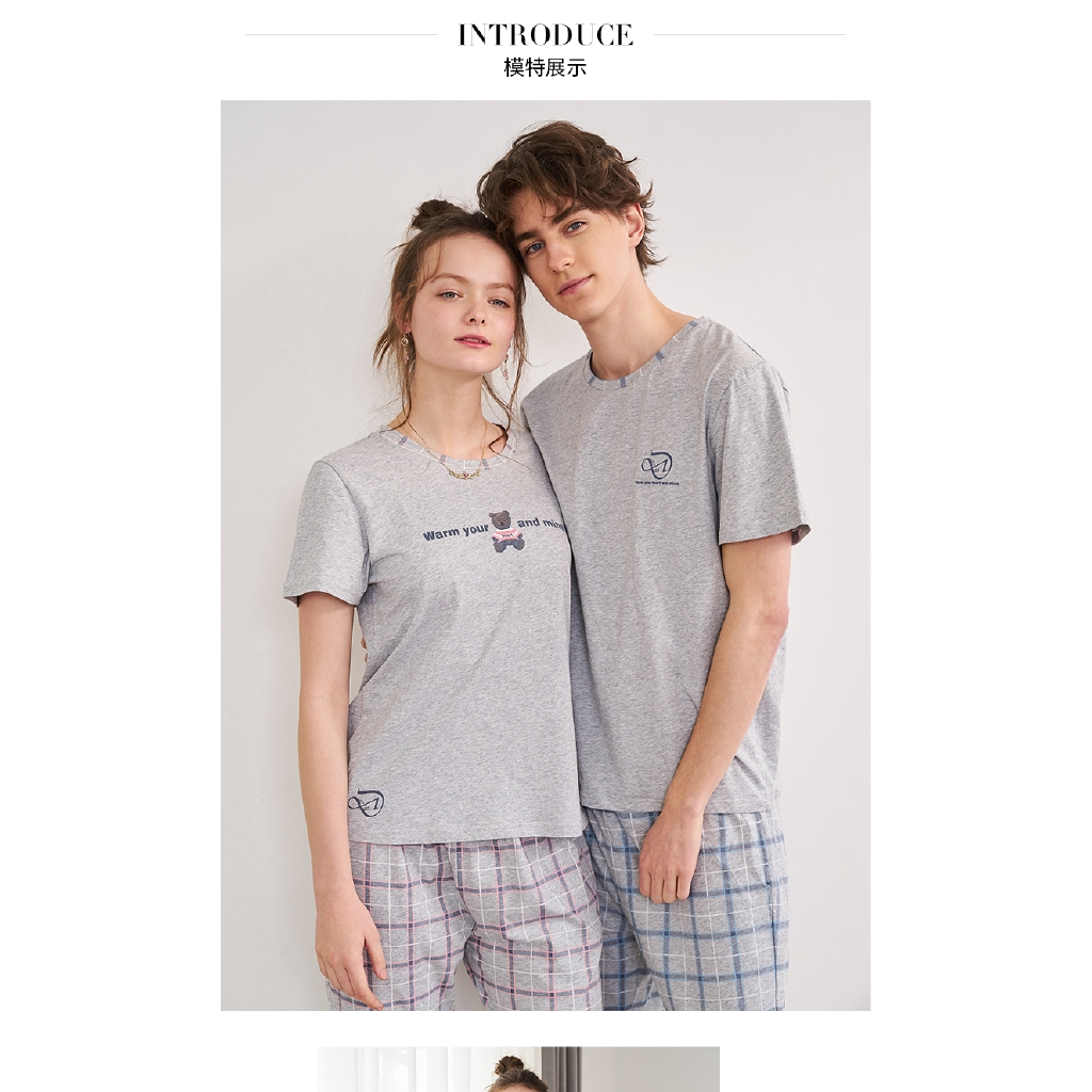 Set Áo Thun Tay Ngắn + Quần Dài Chất Cotton Thiết Kế Đơn Giản Thời Trang Dành Cho Mùa Hè | BigBuy360 - bigbuy360.vn