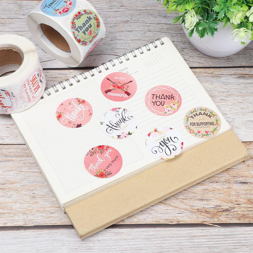 CHOOKEY Nhãn Dán Trang Trí Quà Tặng In Chữ Thank You Độc Đáo DIY