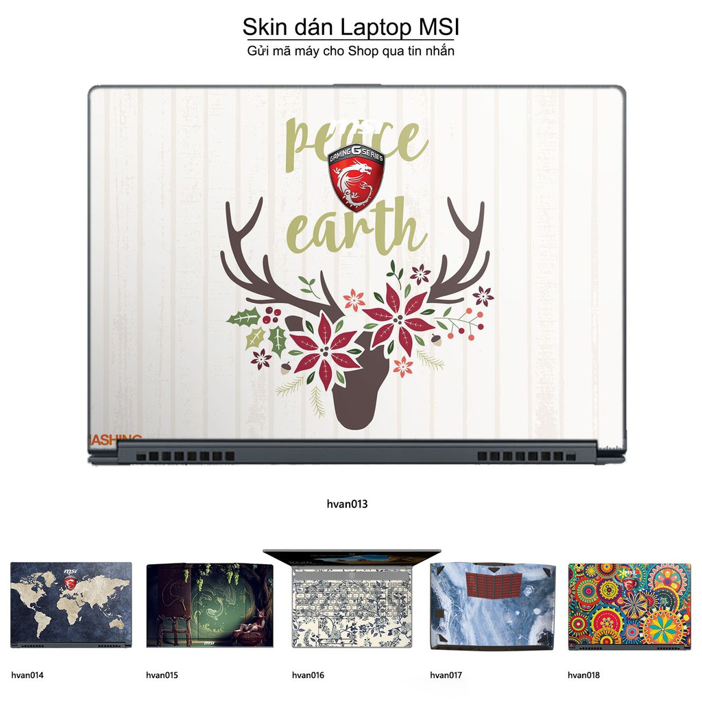 Skin dán Laptop MSI in hình Hoa văn _nhiều mẫu 3 (inbox mã máy cho Shop)