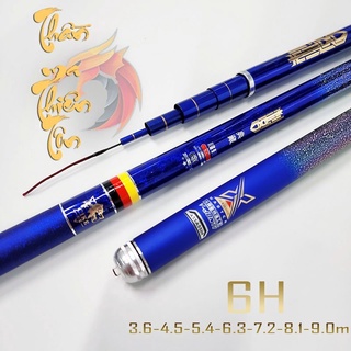 Cần câu tay , cần câu đài Thần Ma Thiên Tôn 6H chất liệu Carbon xoắn , ngọn 1.3mm