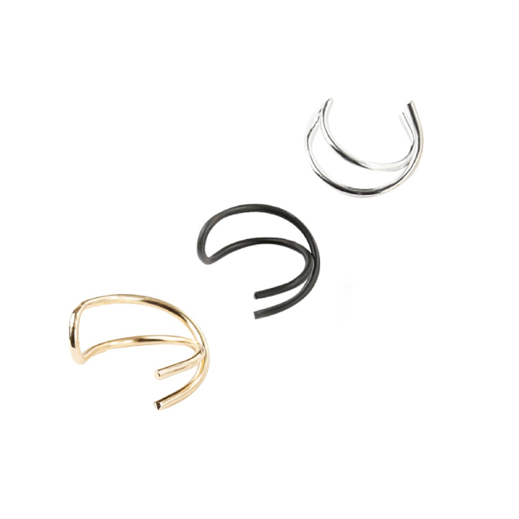 Đôi khuyên tai kẹp hai lớp thanh lịch dành cho nữ