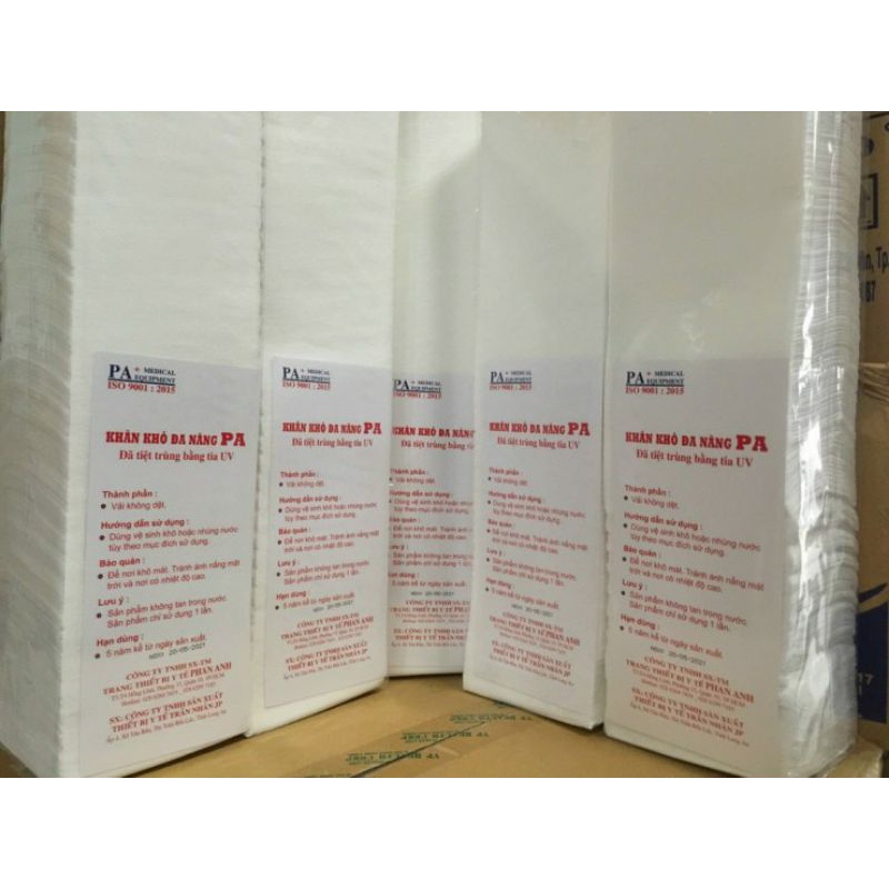 [Hỏa Tốc Q10] Khăn Lau Mặt Spa Tiệt Trùng (250 tờ/500gr - Hiệu PA)