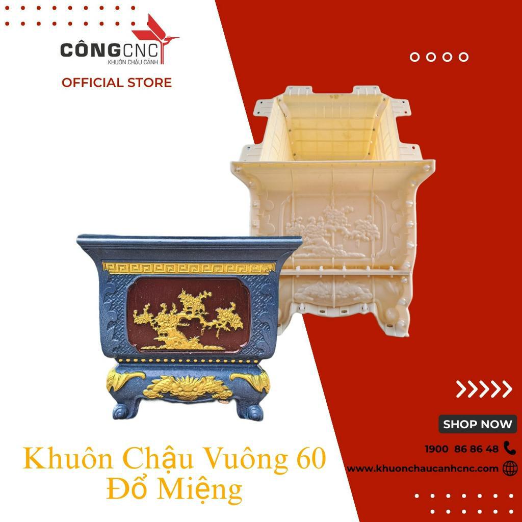Khuôn Đúc Chậu Cảnh Vuông 60 Đổ Miệng