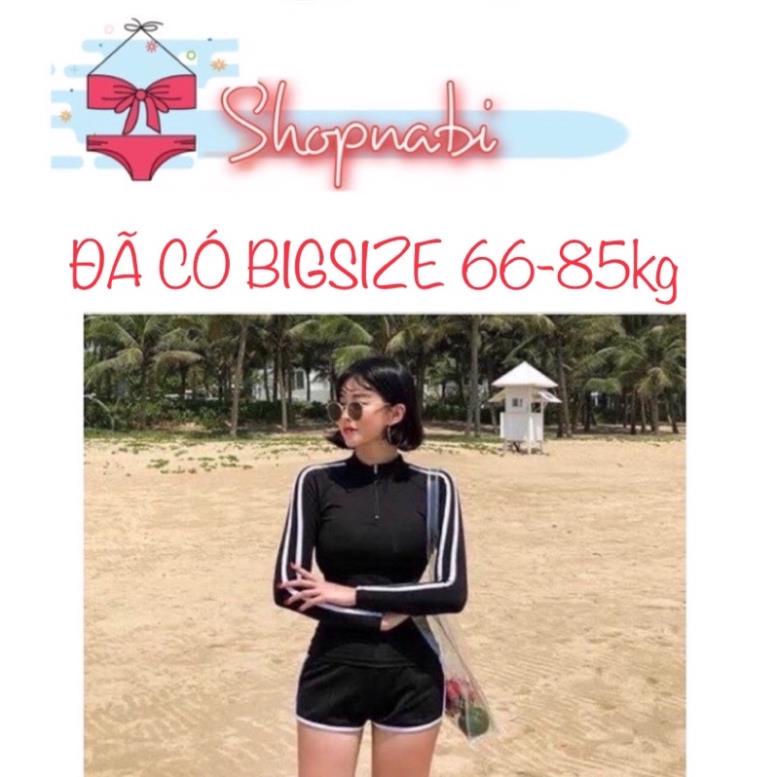 Bikini đi biển 2 mảnh kín đáo big size - Đồ bơi nữ tay dài quần đùi - shopnabi TD2MQĐ_2SOC !