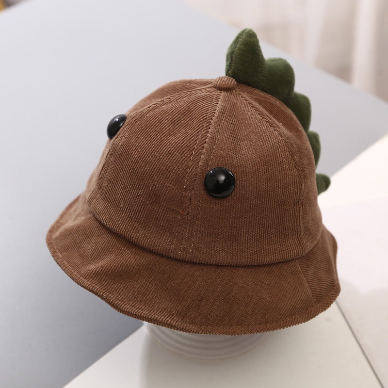 Mũ vành hoạ tiết khung long siêu dễ thương chất vải nhung xịn cho bé trai bé gái 6 đến 18 tháng