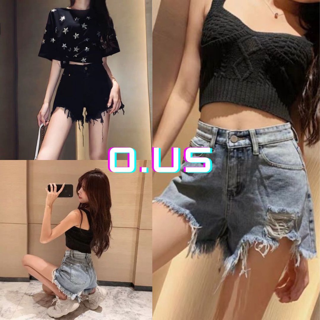 QUẦN SHORT BÒ, JEANS RÁCH GẤU CẠP CAO SEXY