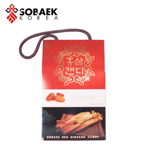 Kẹo Hồng Sâm Sobaek HỘP 200G  Red Ginseng Candy Korea - RÂT TỐT CHO SỨC KHỎE