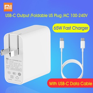 Xiaomi USB-C Charger 65W Power Adapter With Foldable US Plug Mini Portable Wall Travel Charger 100-240V For Phone
