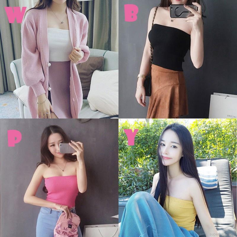 Áo nữ dạng ống màu trơn phong cách thời trang đơn giản