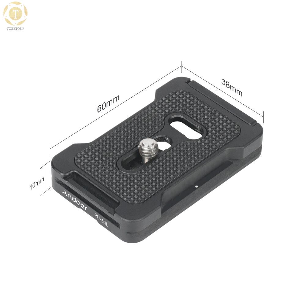 Shipped within 12 hours】 Andoer PU-70L Quick Release Plate 70mm QR Plate 1/4 Inches Mounting Screw Compatible with Arca Swiss Standard Tripod Head Quick Release Plate [TO]