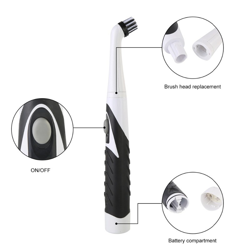 In 1 Electric Sonic Scrubber Cleaning Household Cleaner With 4 Brush Heads Brew