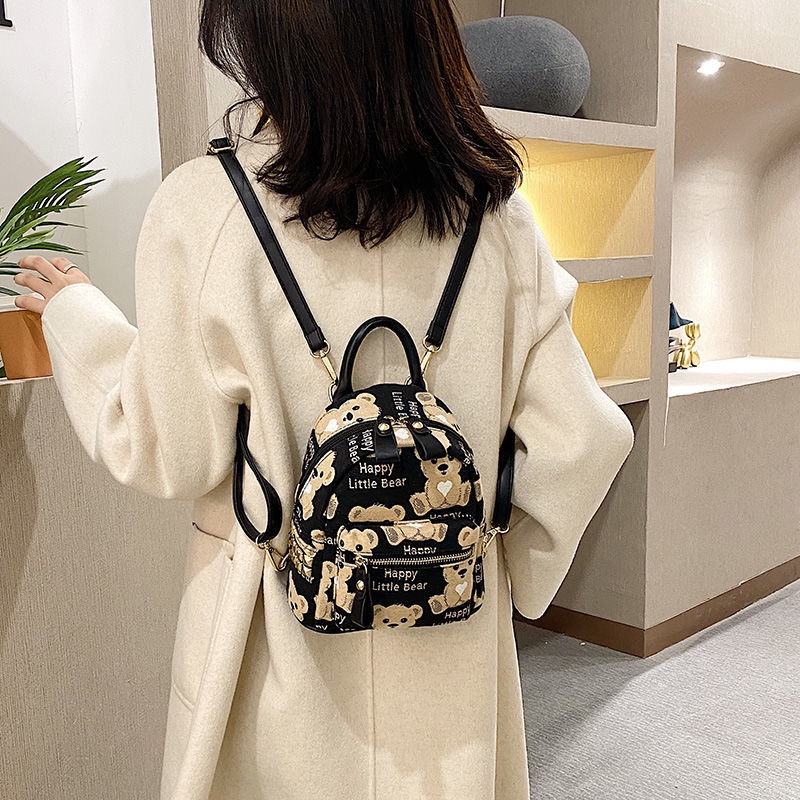 Ba lô CHUWANGLIN bằng vải canvas nhiều size tùy chọn in họa tiết thời trang cho nữ