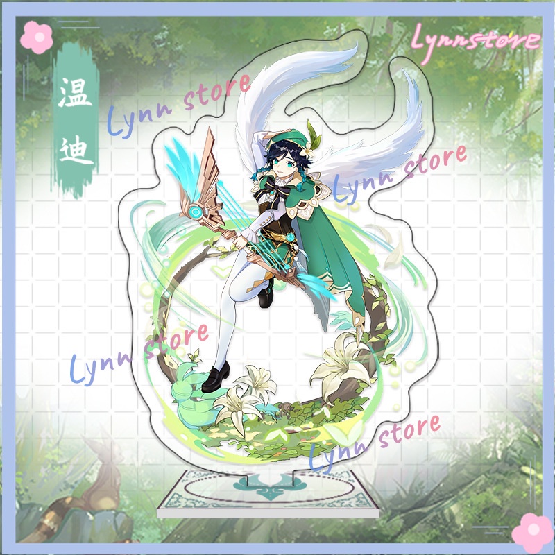 Nhân vật Anime Genshin Impact Cosplay Venti Ganyu Hutao Zhongli Xiao Acrylic Đứng Mô hình Trang trí Quạt Quà tặng Móc khóa tùy chỉnh