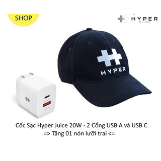 ⚡️Tặng nón⚡️ SẠC 2 CỔNG HYPERJUICE 20W CHARGER SMALL SIZE – HJ205 Chính Hãng. BH 24 tháng.