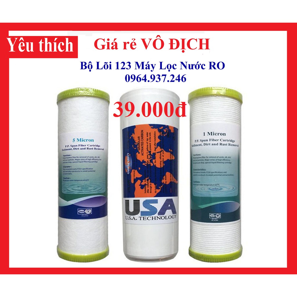Bộ Lõi Lọc 123 Máy Lọc Nước RO