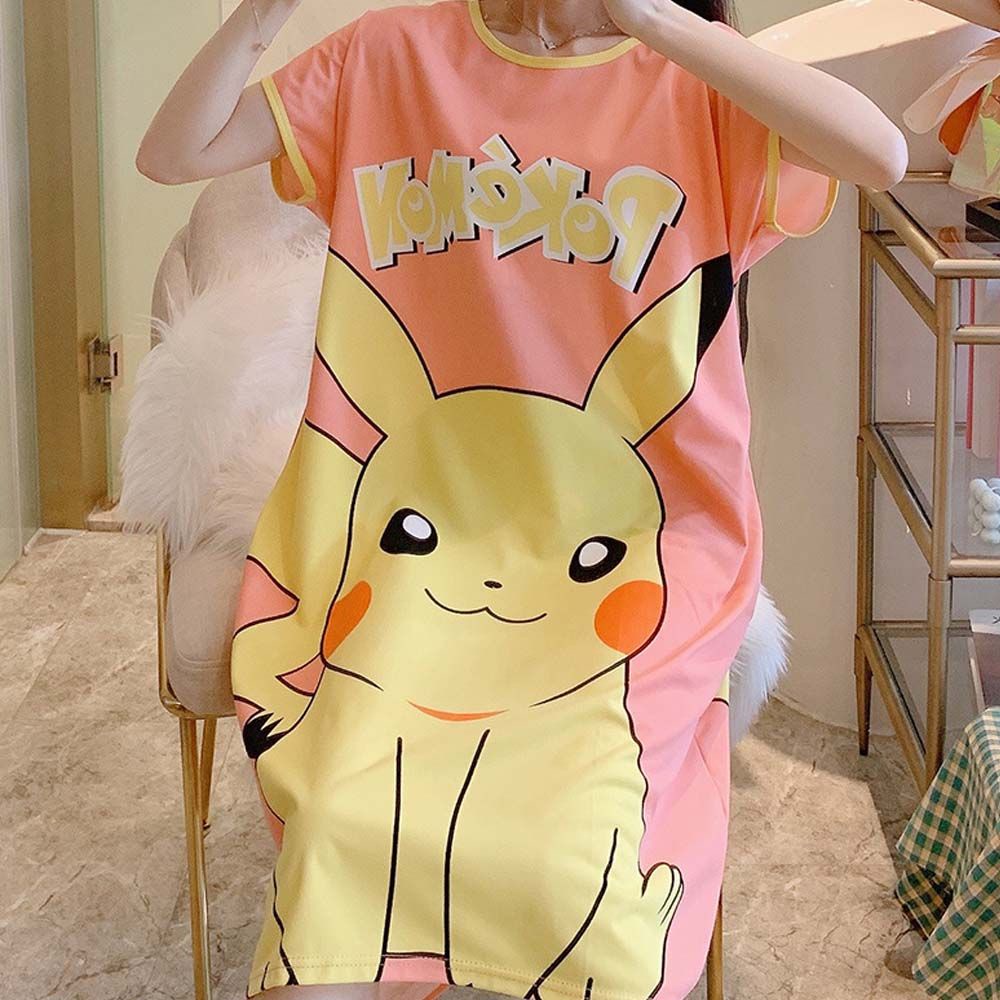 Đầm Ngủ In Hình Doremon / Gấu / Mèo Máy Dễ Thương Thời Trang Mùa Hè Cho Nữ Hoạt Hình | BigBuy360 - bigbuy360.vn