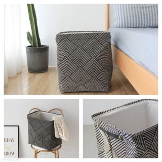 Túi sọt vải dầy 2 lớp, sọt cỡ lớn phong cách retro có thể gấp gọn đựng đựng đồ giặt, quần áo bẩn, đồ chơi, vật dụng